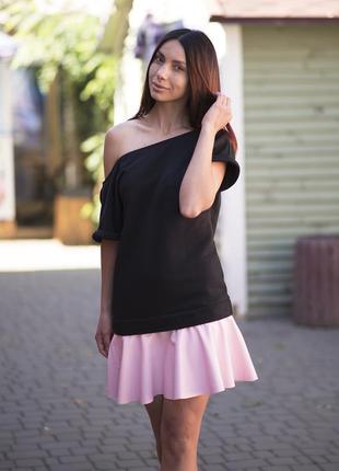 Constructor-dress black Airdress with detachable pink skin skirt6 photo