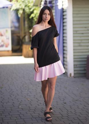 Constructor-dress black Airdress with detachable pink skin skirt5 photo