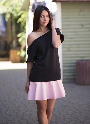 Constructor-dress black Airdress with detachable pink skin skirt1 photo