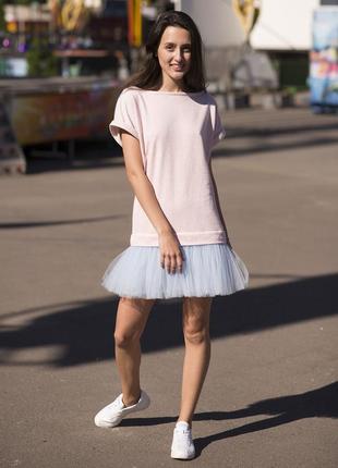 Constructor-dress pink Airdress with detachable blue skirt4 photo