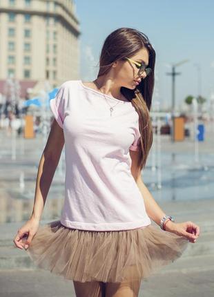 Constructor-dress pink Airdress with detachable latte beige skirt2 photo