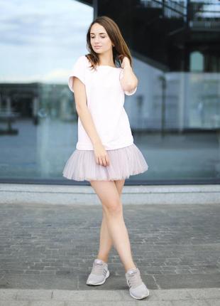 Constructor-dress pink Airdress with detachable smoky gray skirt8 photo