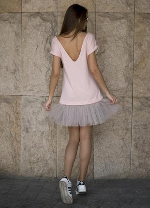 Constructor-dress pink Airdress with detachable smoky gray skirt6 photo