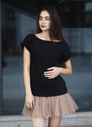 Constructor-dress black Airdress with detachable latte beige skirt1 photo