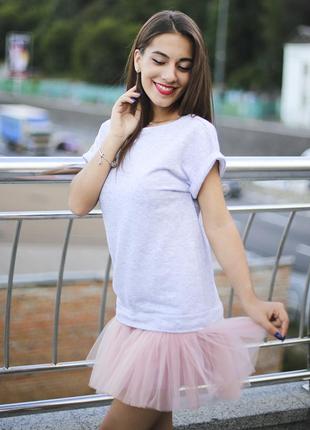 Constructor-dress gray Airdress with detachable blush pink skirt1 photo