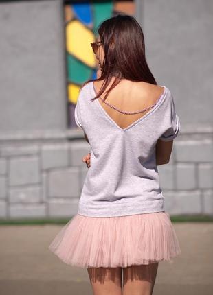 Constructor-dress gray Airdress with detachable blush pink skirt8 photo