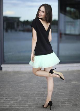 Constructor-dress black Airdress with detachable mint green skirt1 photo