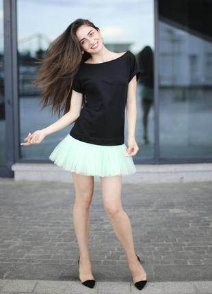 Constructor-dress black Airdress with detachable mint green skirt5 photo
