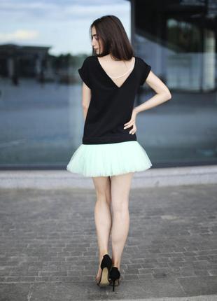 Constructor-dress black Airdress with detachable mint green skirt6 photo