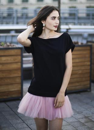 Constructor-dress black Airdress with detachable blush pink skirt2 photo