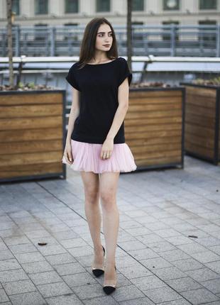 Constructor-dress black Airdress with detachable blush pink skirt5 photo