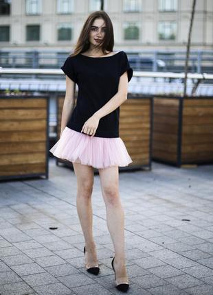 Constructor-dress black Airdress with detachable blush pink skirt3 photo