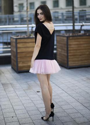 Constructor-dress black Airdress with detachable blush pink skirt4 photo