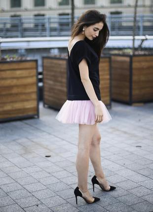 Constructor-dress black Airdress with detachable blush pink skirt7 photo