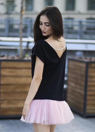 Constructor-dress black Airdress with detachable blush pink skirt1 photo
