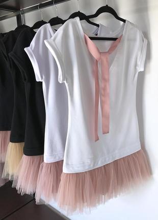Constructor-dress white Airdress with detachable blush pink skirt10 photo