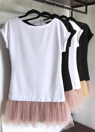 Constructor-dress white Airdress with detachable blush pink skirt9 photo