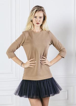 Constructor-dress camel Airdress with detachable black skirt3 photo