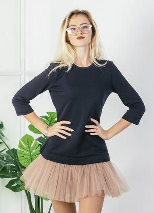 Constructor-dress black Airdress with detachable latte skirt2 photo