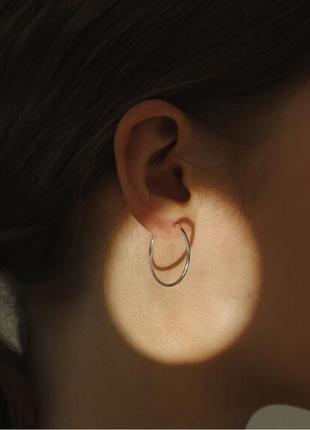 Hoops earrings 2.5 cm thin