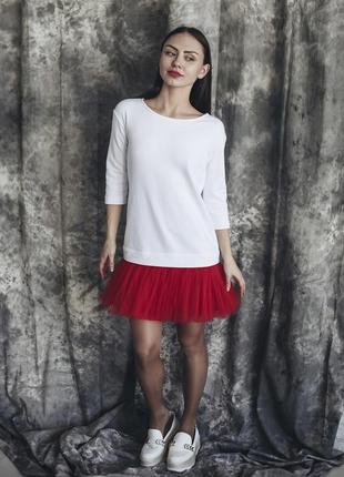 Constructor-dress white Airdress with detachable red skirt5 photo