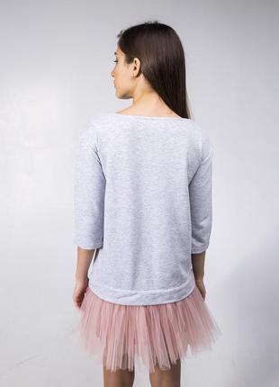 Constructor-dress gray Airdress with removable blush pink skirt10 photo