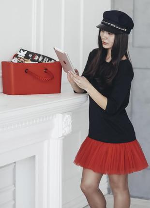 Constructor-dress black Airdress with detachable red skirt3 photo