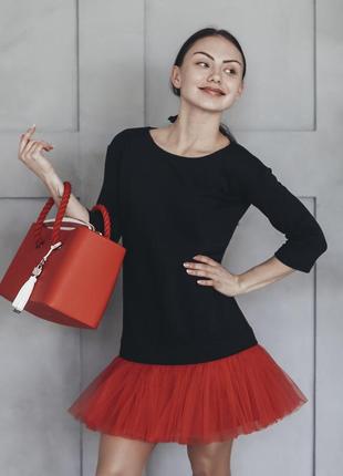 Constructor-dress black Airdress with detachable red skirt1 photo