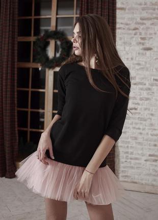 Constructor-dress black Airdress with detachable blush pink skirt5 photo
