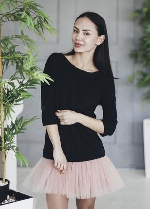Constructor-dress black Airdress with detachable blush pink skirt