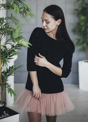 Constructor-dress black Airdress with detachable blush pink skirt7 photo