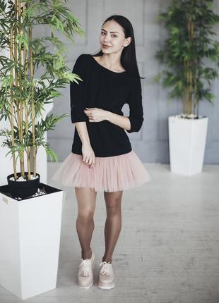 Constructor-dress black Airdress with detachable blush pink skirt3 photo