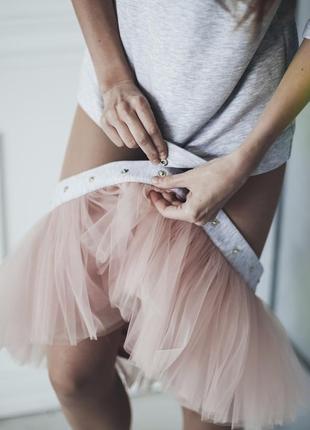 Constructor-dress white Airdress with detachable blush pink skirt3 photo