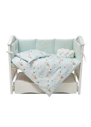 Bedding set for baby Twins Fluffy Puffy mint2 photo