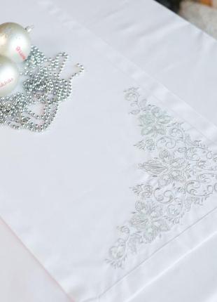 Table runner "Shining" 1.40*0.40m silver 379-17/002 photo