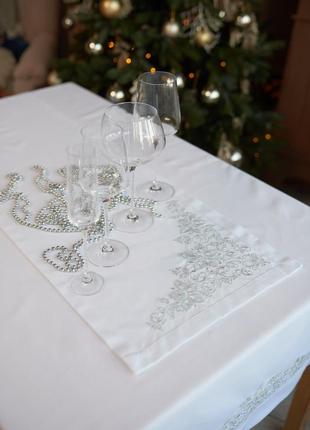 Table runner "Shining" 1.40*0.40m silver 379-17/00