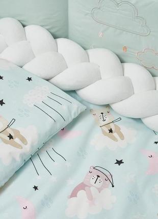 Bedding set for baby Twins Fluffy Puffy mint3 photo