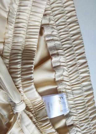 Elegant Light Beige silk loungewear two-piece set. Classic silk long pajama set.6 photo