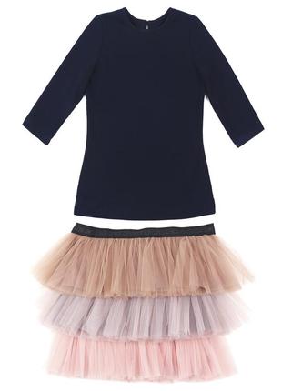 AIRDRESS set: navy blue top and 3 detachable skirts