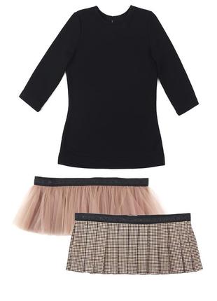 AIRDRESS set: black top and 2 detachable skirts