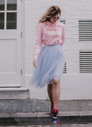 Sky Blue Tulle skirt AIRSKIRT midi