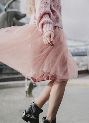 Blush Pink Tulle skirt AIRSKIRT midi8 photo
