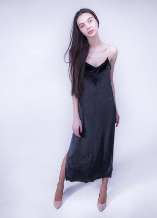 Black Velvet Slip Dress maxi9 photo