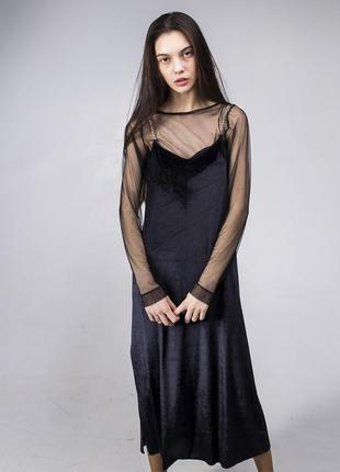 Black Velvet Slip Dress maxi8 photo