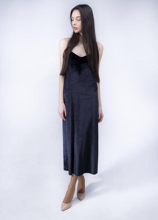 Black Velvet Slip Dress maxi3 photo