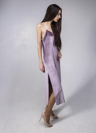 Dusty pink velvet slip dress maxi2 photo