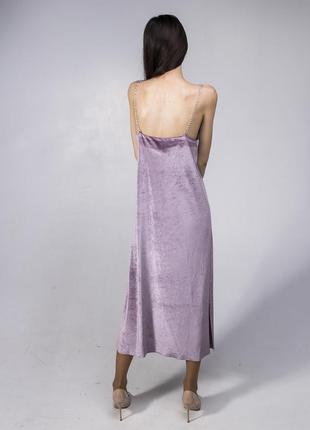 Dusty pink velvet slip dress maxi4 photo