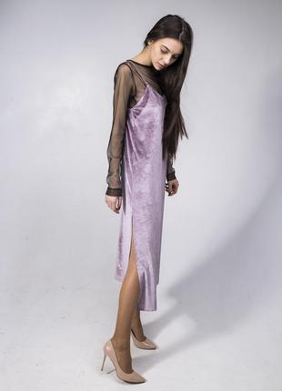 Dusty pink velvet slip dress maxi5 photo