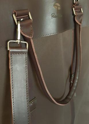 Premium Quality Leather Travel Garment Cover for Clothing Bag Dark Chocolate Parasol’ka9 photo