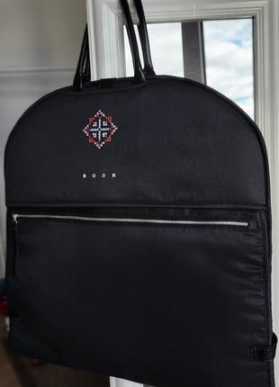 Leather Garment Bag for clothing Black ORNAMENT Parasol’ka